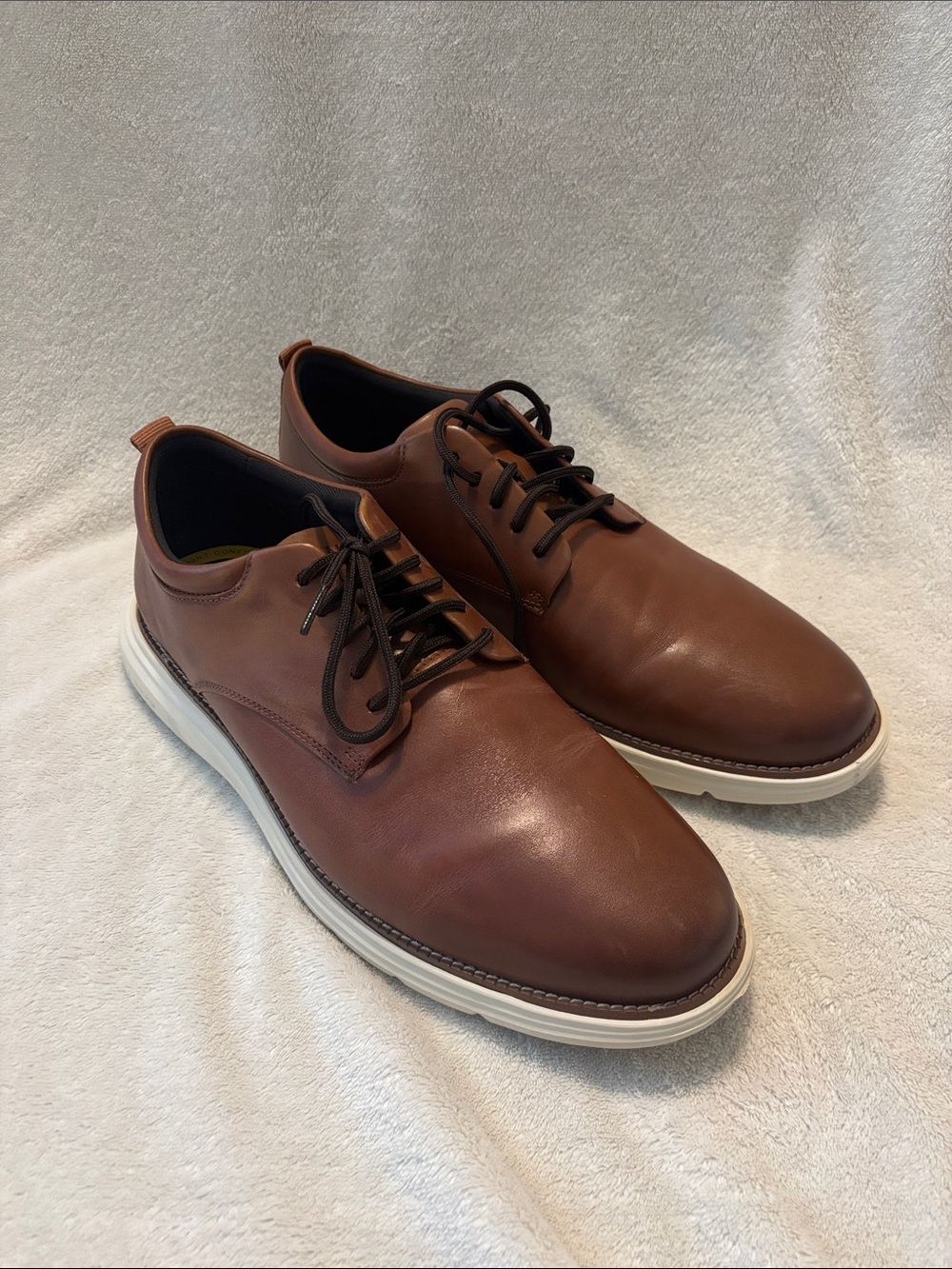 Cole Haan Brown Leather Derby with White Sole